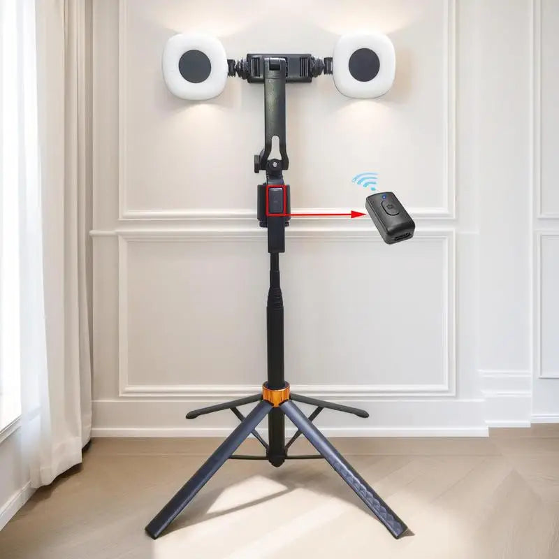 Kit Trépied AI 360° avec Suivi Facial Intelligent et Double Éclairage LED — Support Smartphone Rechargeable pour Vlog & Live