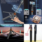Kit Trépied AI 360° avec Suivi Facial Intelligent et Double Éclairage LED — Support Smartphone Rechargeable pour Vlog & Live
